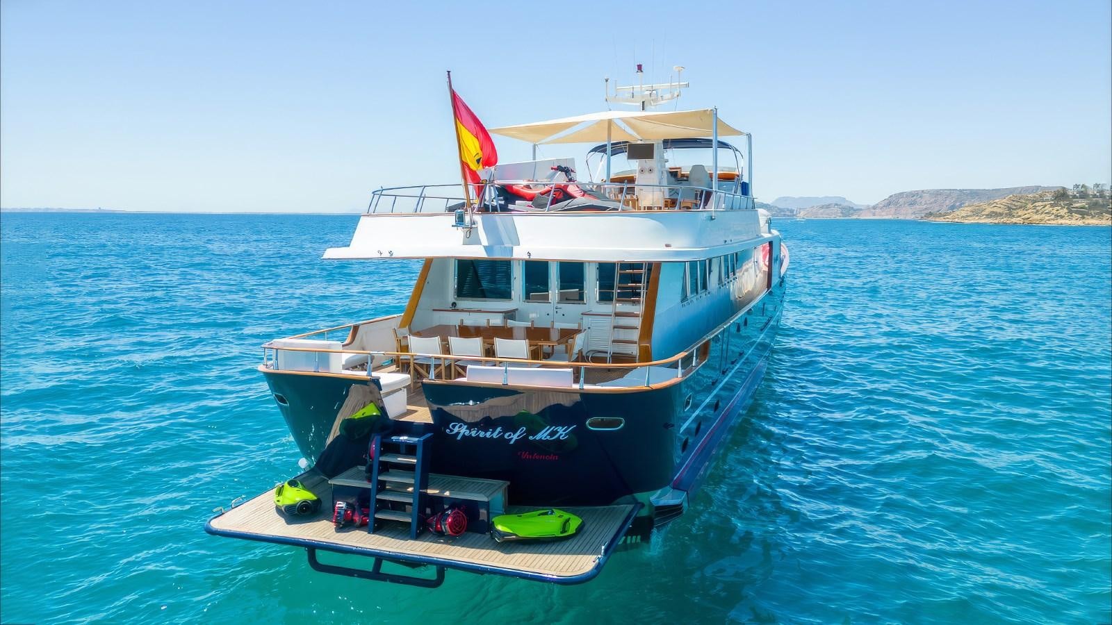 a boat on the water aboard SPIRIT OF MK Yacht for Sale