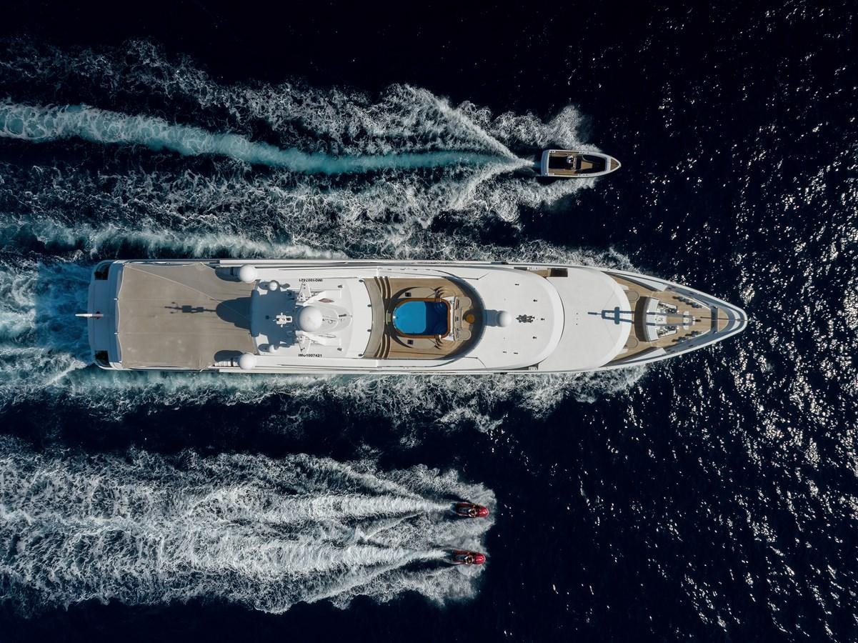an aerial view of a plane aboard ALFA G Yacht for Sale