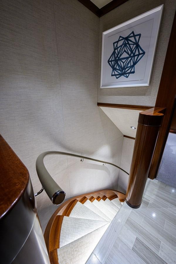 a bathroom with a painting on the wall aboard LADY JJ Yacht for Charter