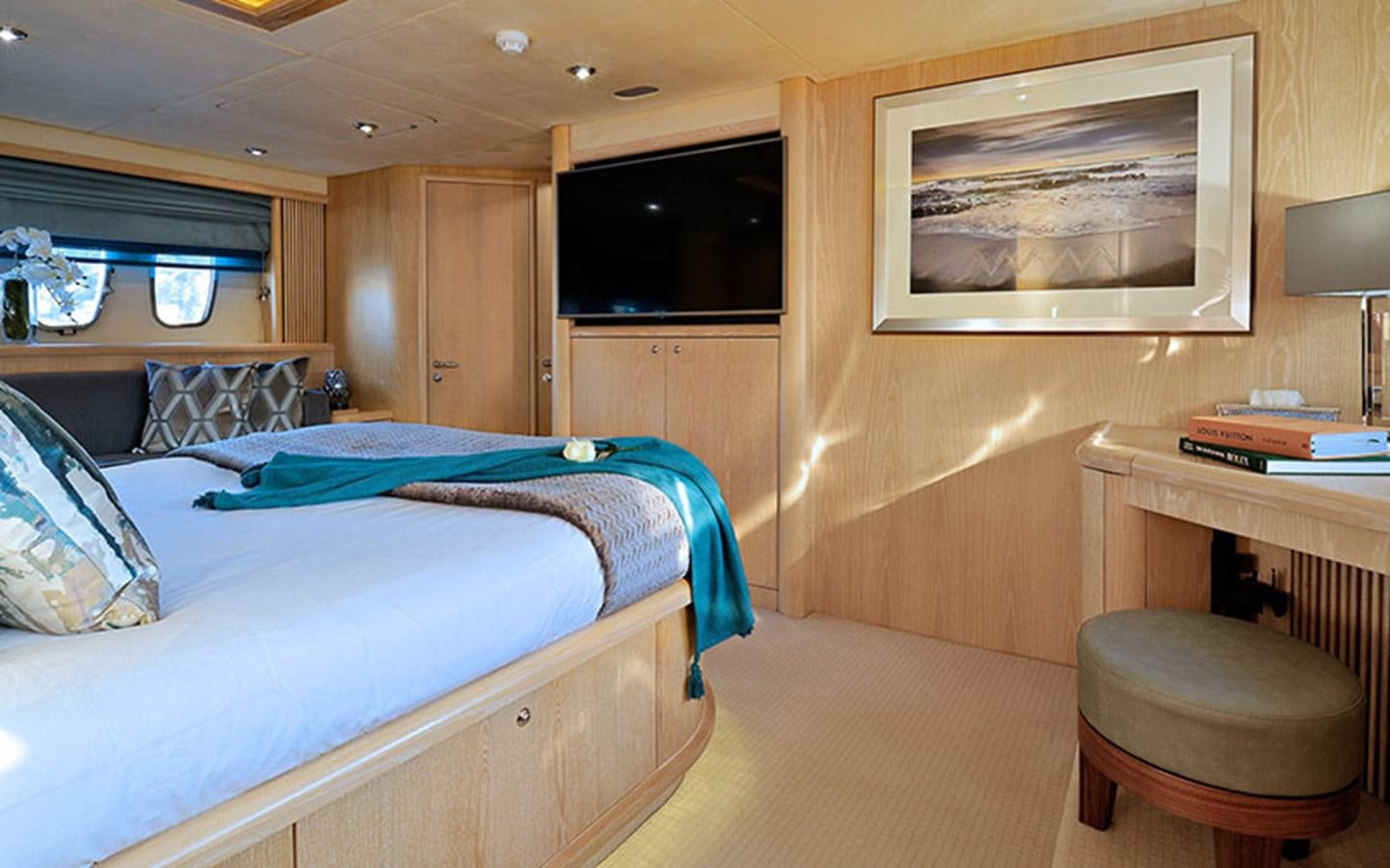 a room with two beds aboard EXCELERATE Z Yacht for Sale