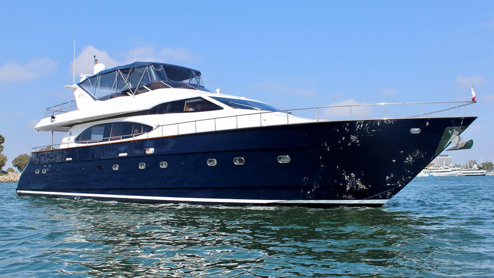 a large boat in the water aboard H2 Yacht for Sale