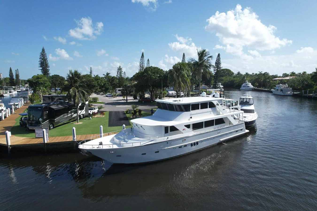 a boat docked at a pier aboard JEF82110L506 Yacht for Sale