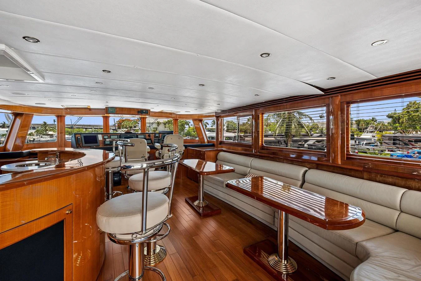 a boat with a bench and chairs aboard JEF82110L506 Yacht for Sale
