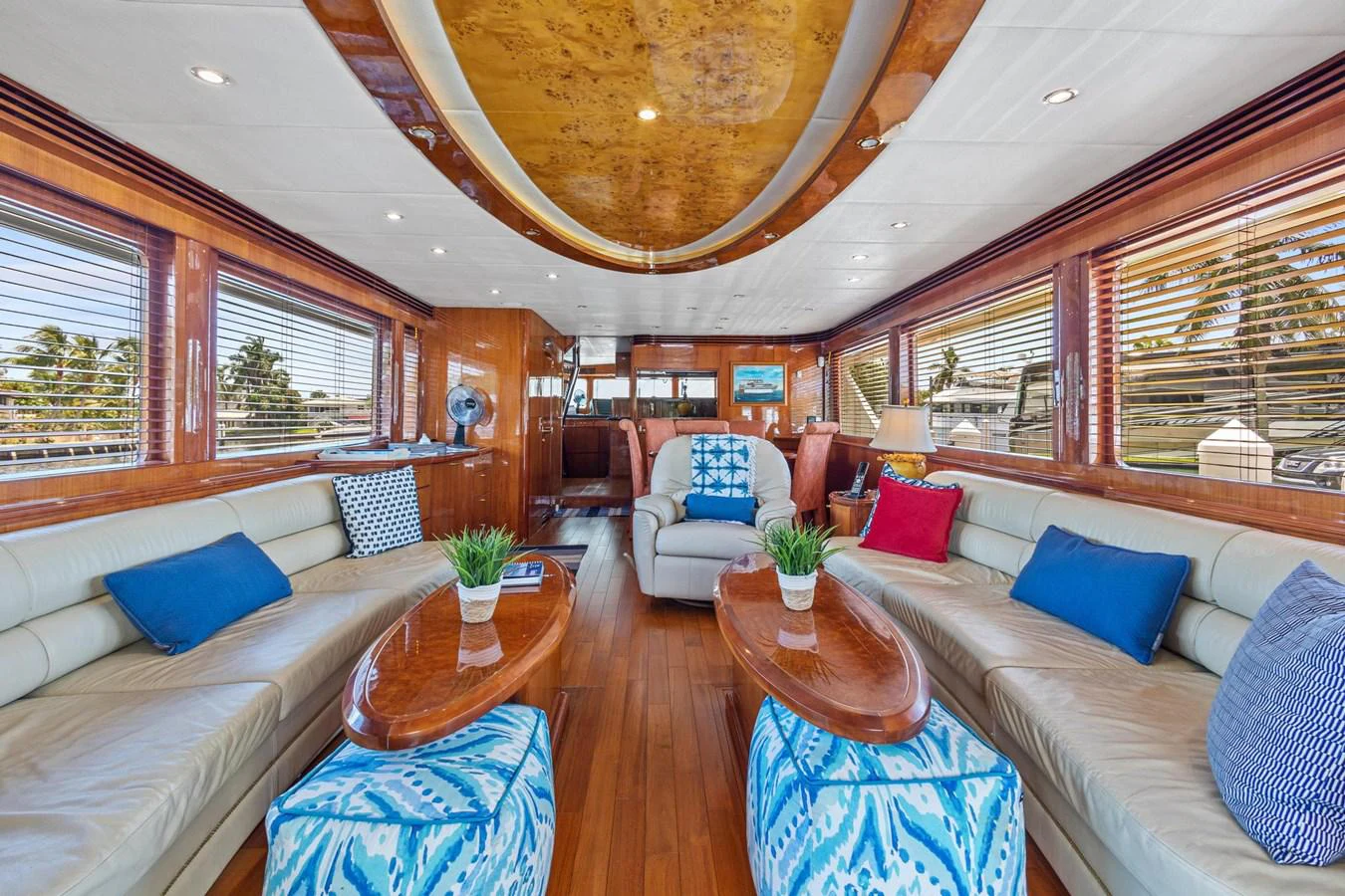 a living room with a large window aboard JEF82110L506 Yacht for Sale