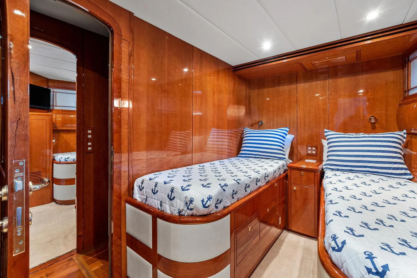 a bed in a room aboard JEF82110L506 Yacht for Sale