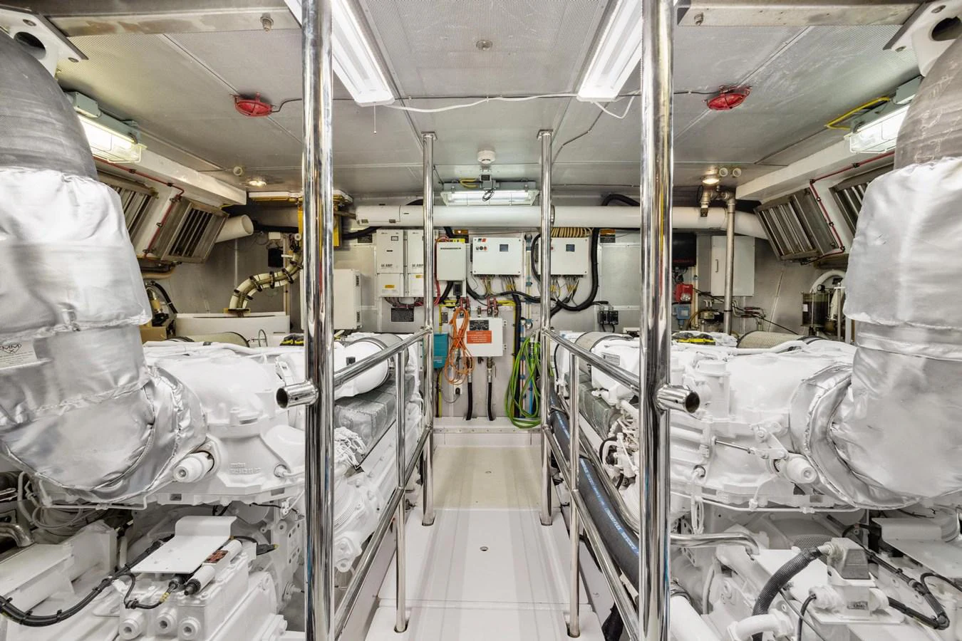 a room with white pipes aboard JEF82110L506 Yacht for Sale