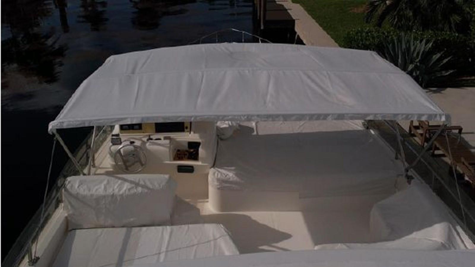 a large white tent aboard 2005 760 FERRETTI MOTOR YACHT Yacht for Sale