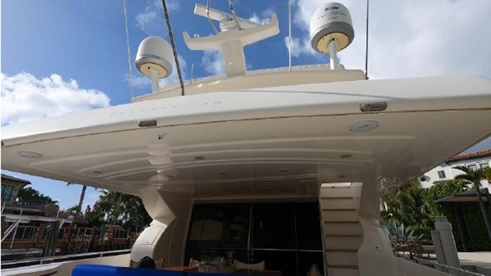 a white airplane with a dome aboard 2005 760 FERRETTI MOTOR YACHT Yacht for Sale