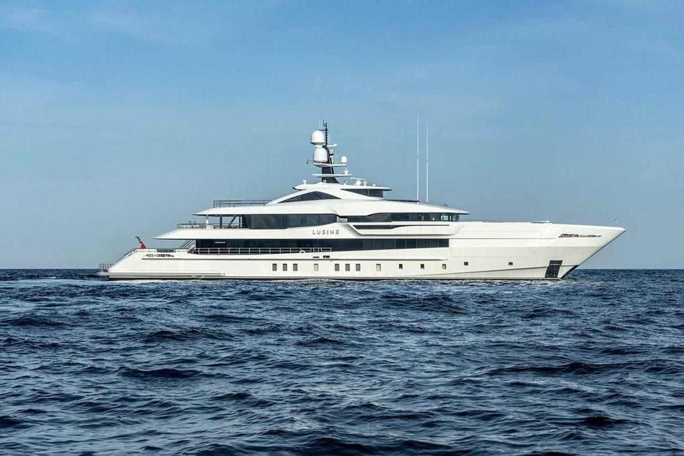 a white yacht in the water aboard LUSINE Yacht for Sale