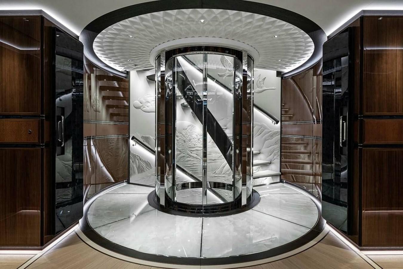 a large metal object in a room aboard LUSINE Yacht for Sale