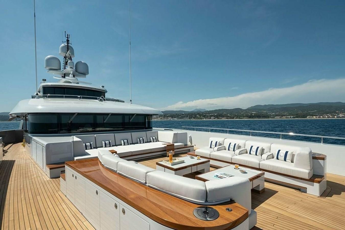 a boat on a deck aboard LUSINE Yacht for Sale