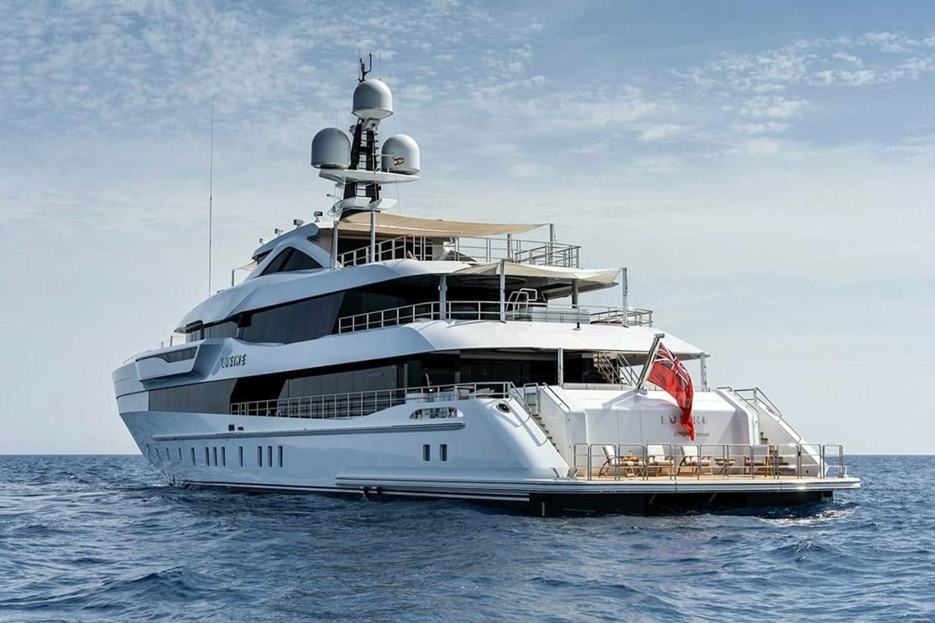 a large white ship in the water aboard LUSINE Yacht for Sale