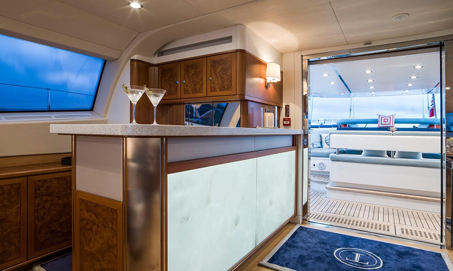 a kitchen with a large window aboard TWILIGHT Yacht for Sale