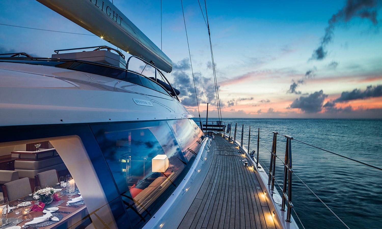 a boat on the water aboard TWILIGHT Yacht for Sale