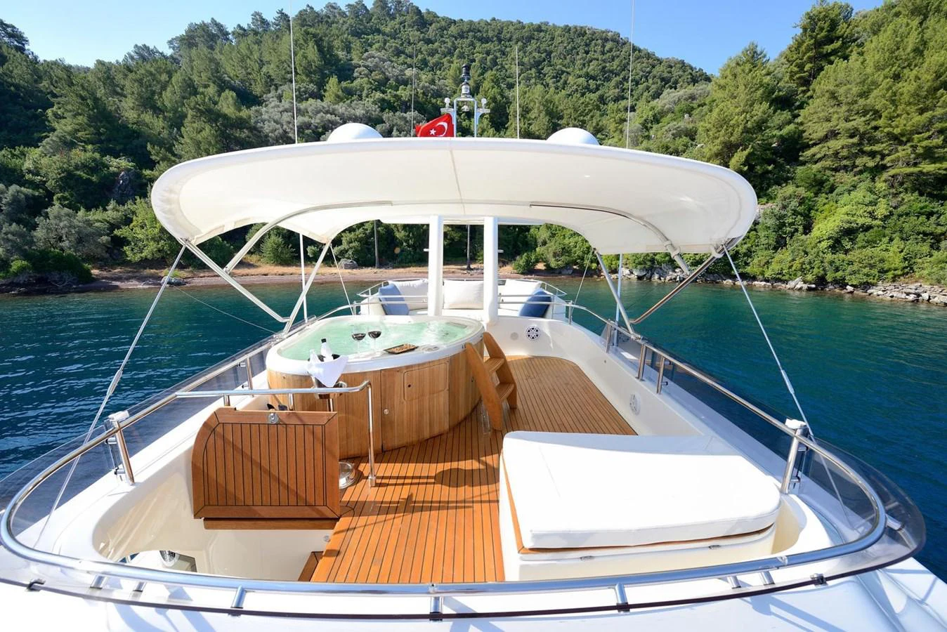 a boat on the water aboard HAG Yacht for Sale