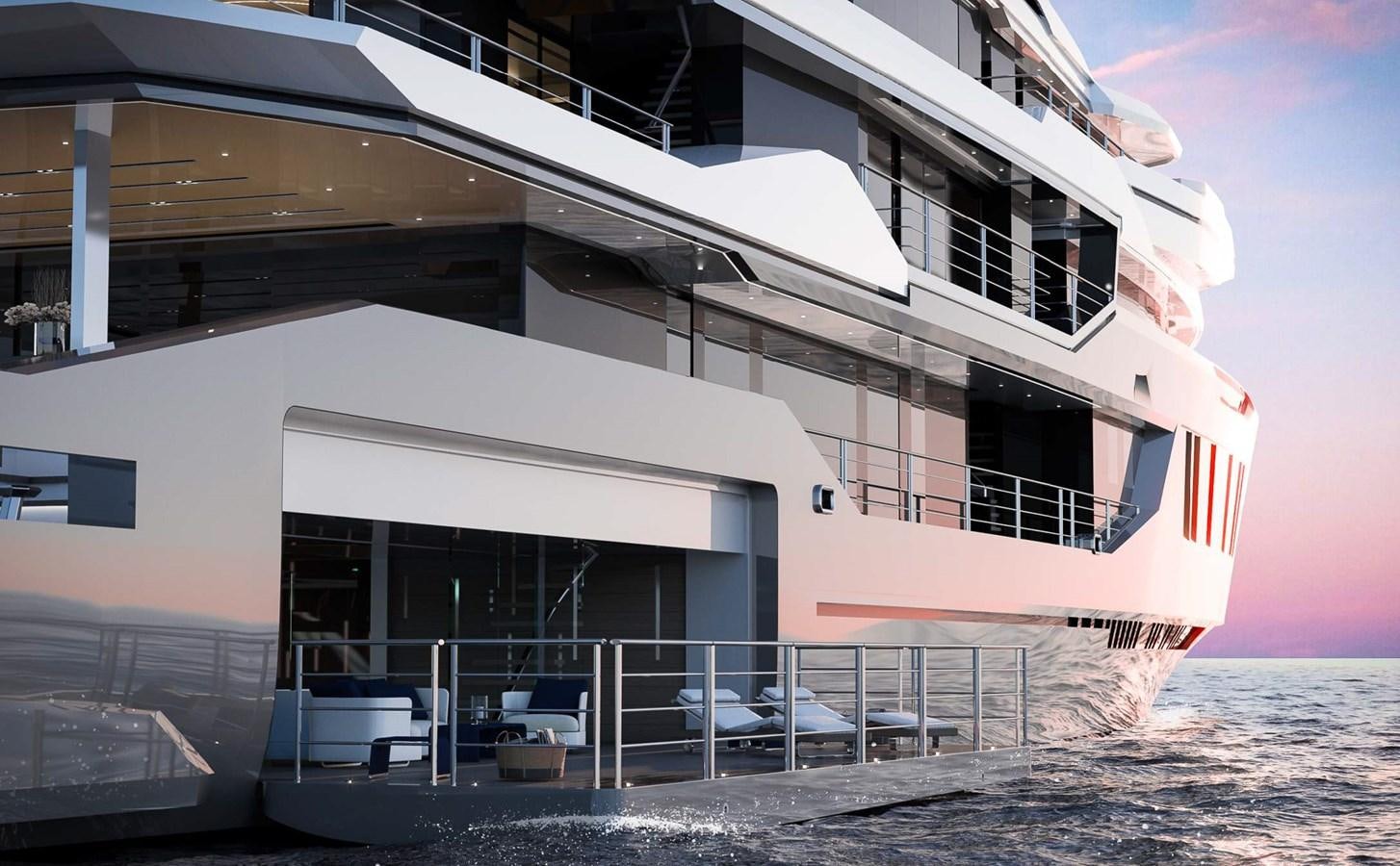 a building on the beach aboard ICE 68 Yacht for Sale