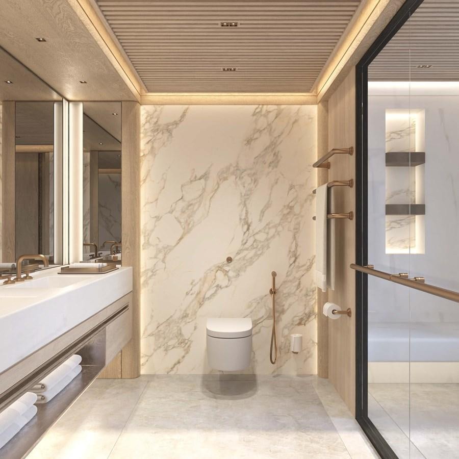 a bathroom with a toilet and sink aboard ICE 68 Yacht for Sale