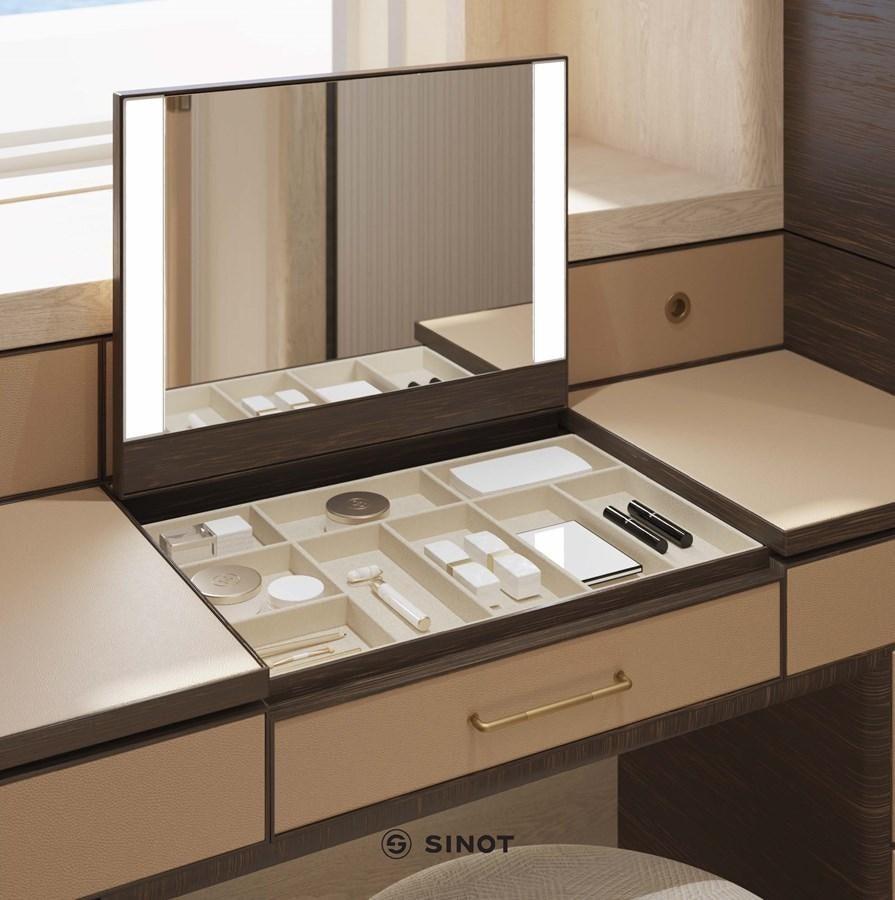 a television on a counter aboard ICE 68 Yacht for Sale