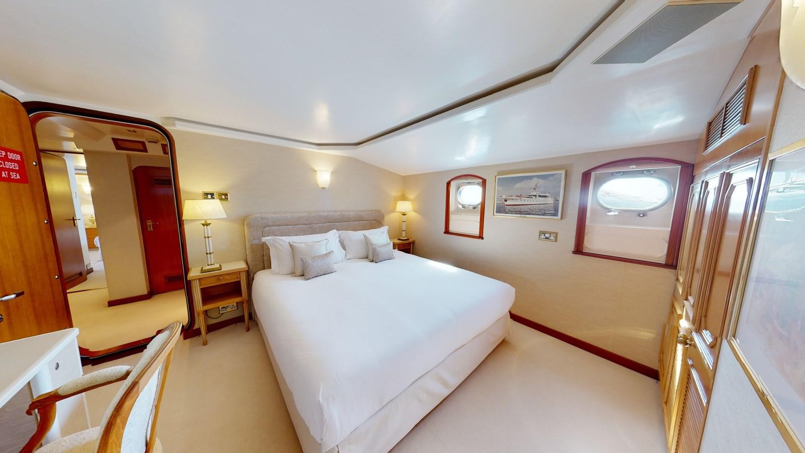 a room with two beds aboard WILAMINA Yacht for Sale