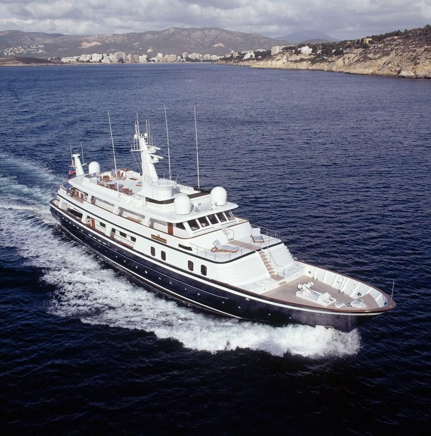 a ship on the water aboard WILAMINA Yacht for Sale