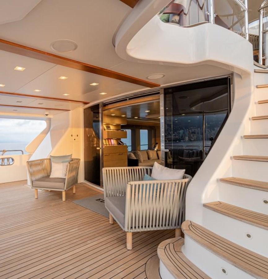 a modern looking living room aboard EDESIA Yacht for Charter