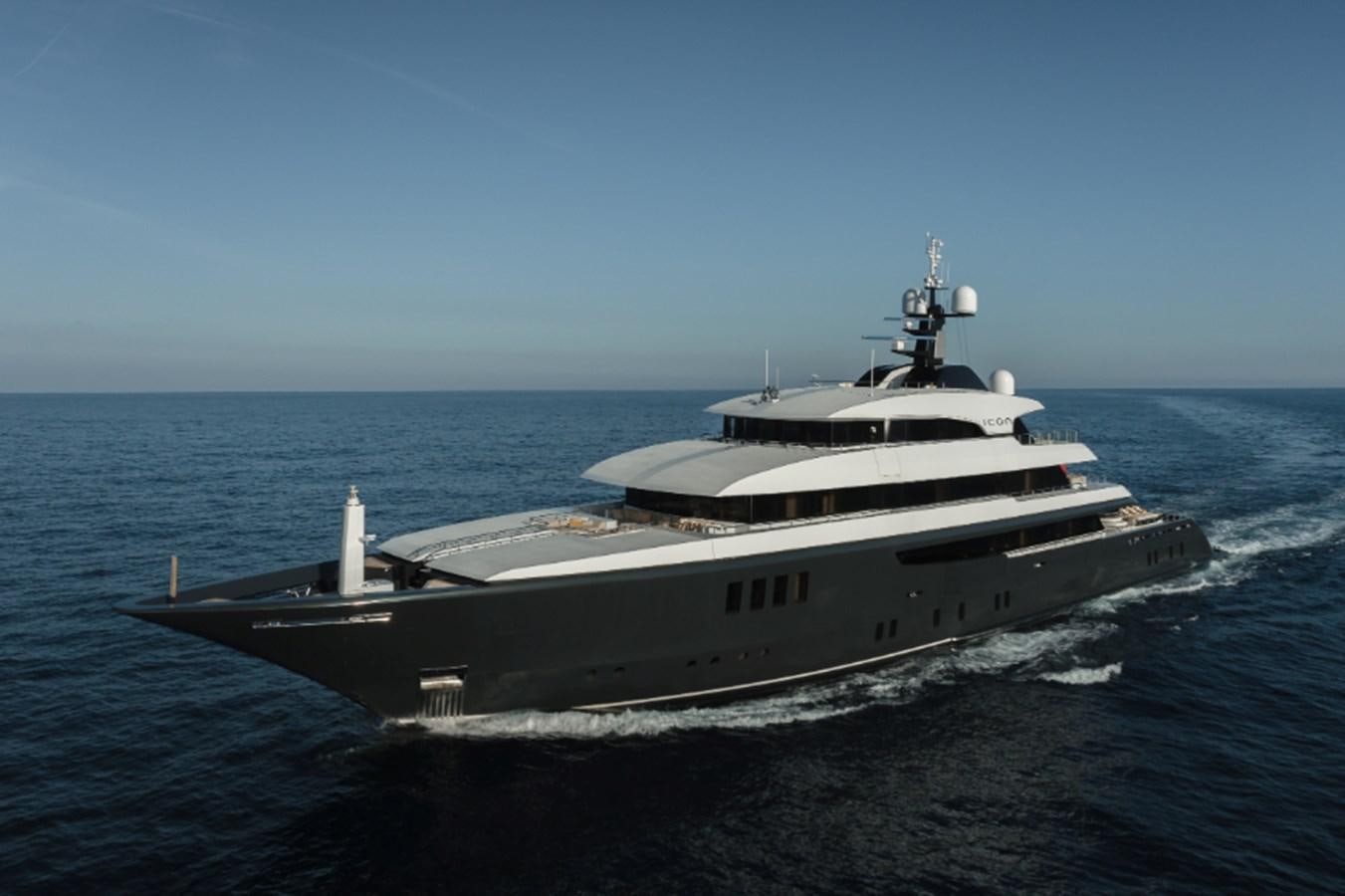 a large ship on the water aboard LOON Yacht for Sale