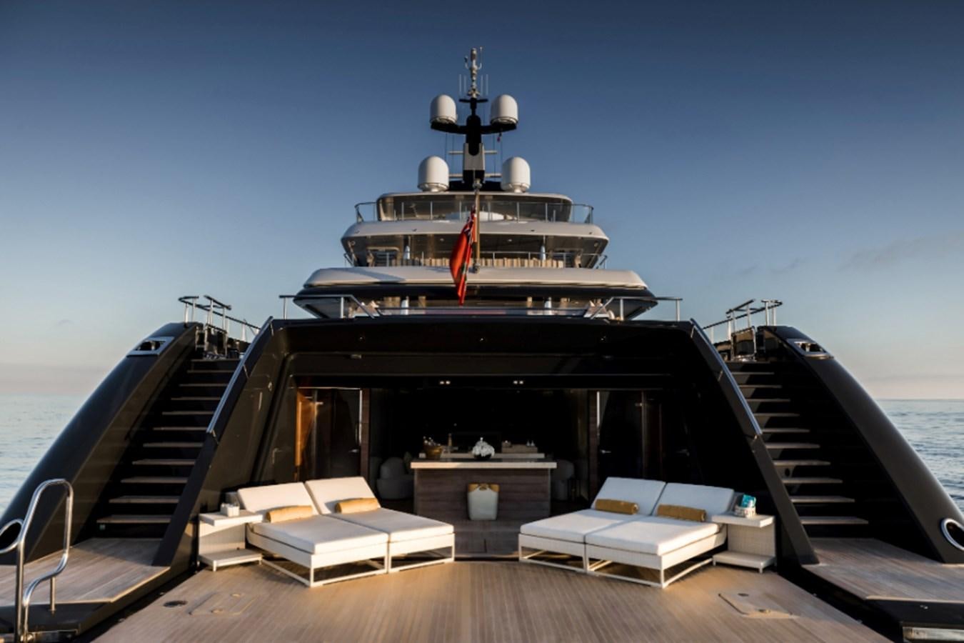 a boat on a deck aboard LOON Yacht for Sale