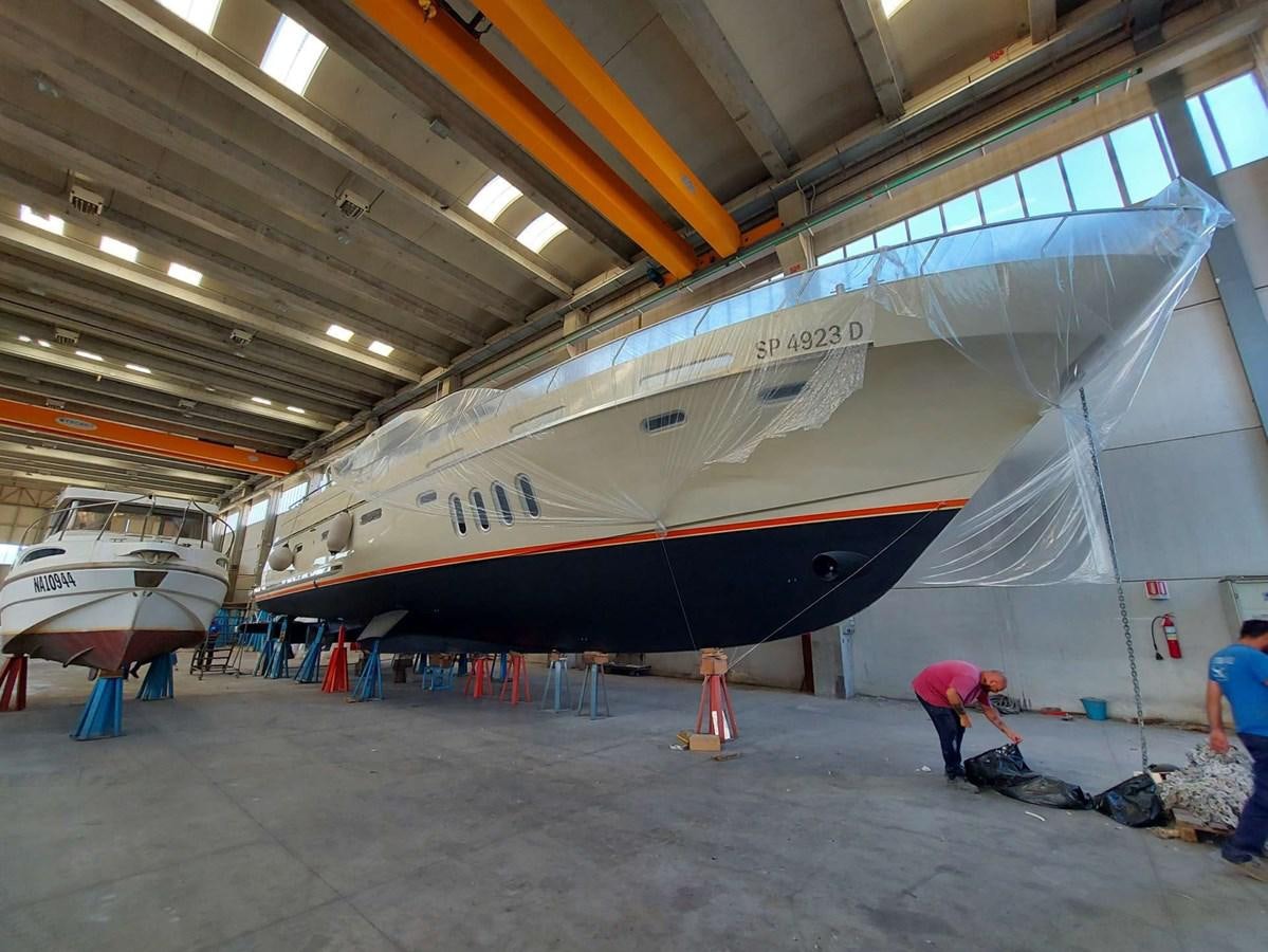 a large airplane in a hangar aboard LADY ROSE Yacht for Sale