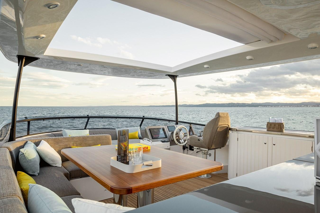 a table on a boat aboard 66 MAGELLANO Yacht for Sale