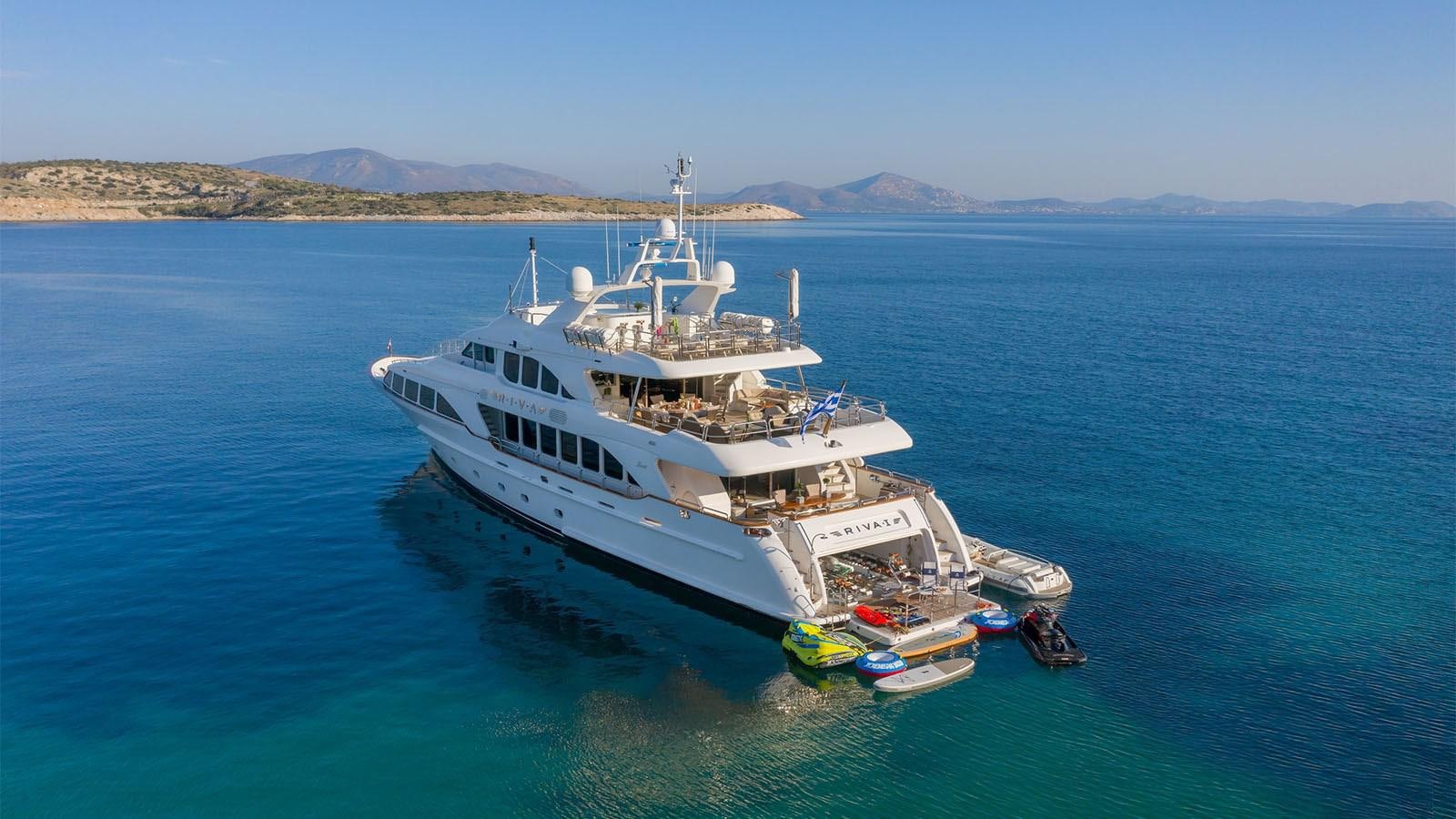 a boat on the water aboard RIVA I Yacht for Sale