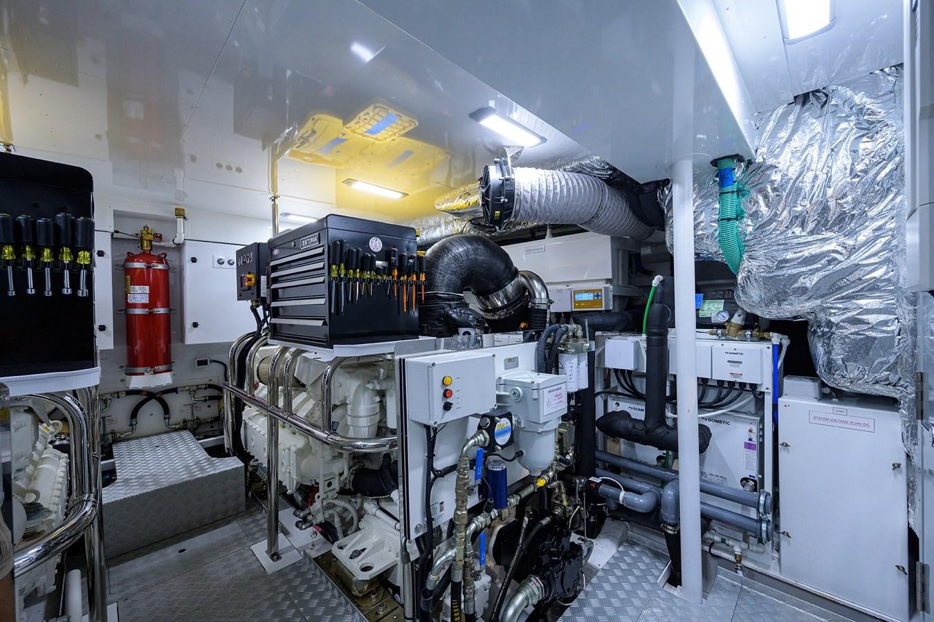 a room with machinery and equipment aboard ESCAPE Yacht for Sale