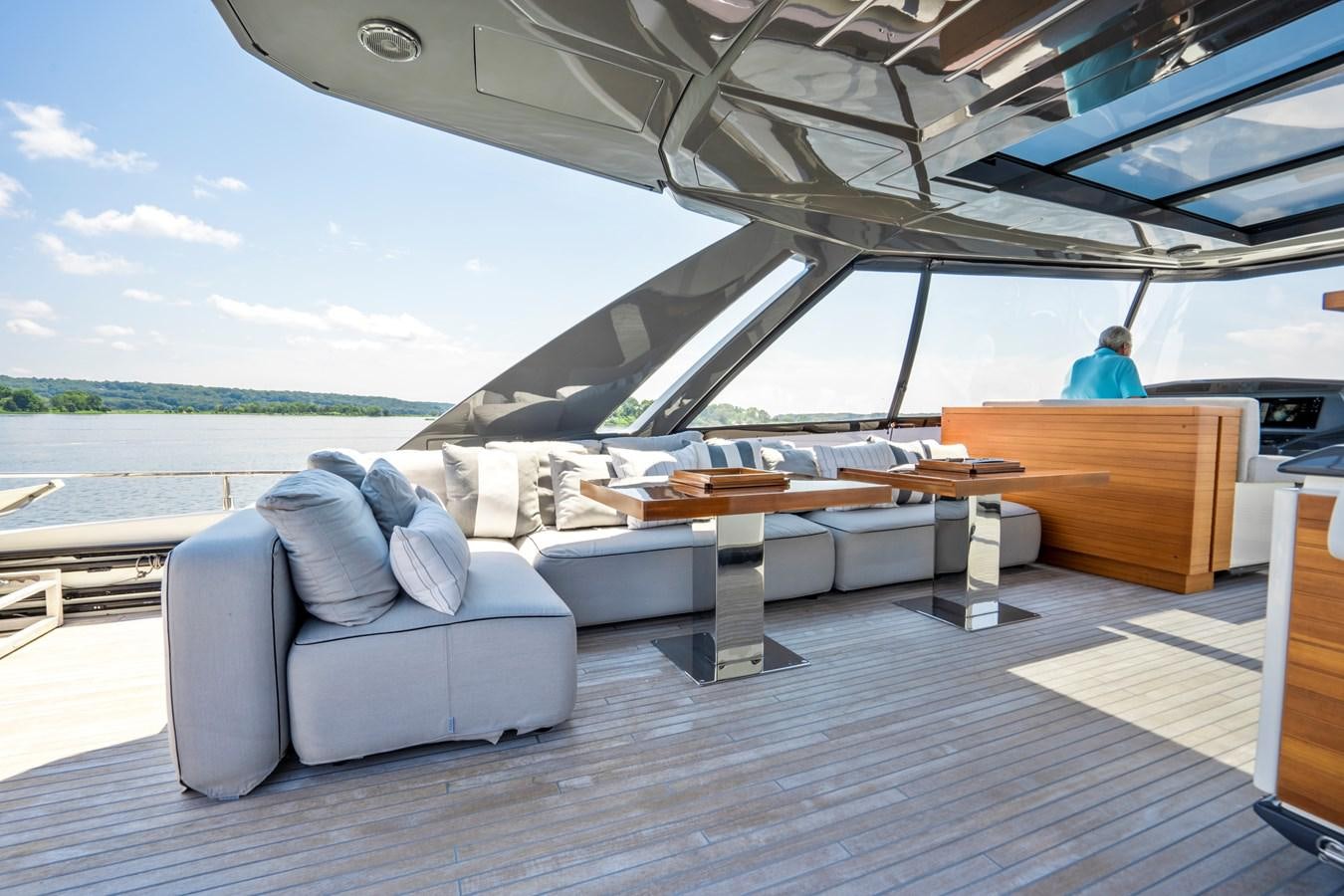 a boat on a deck aboard PINCH ME Yacht for Sale