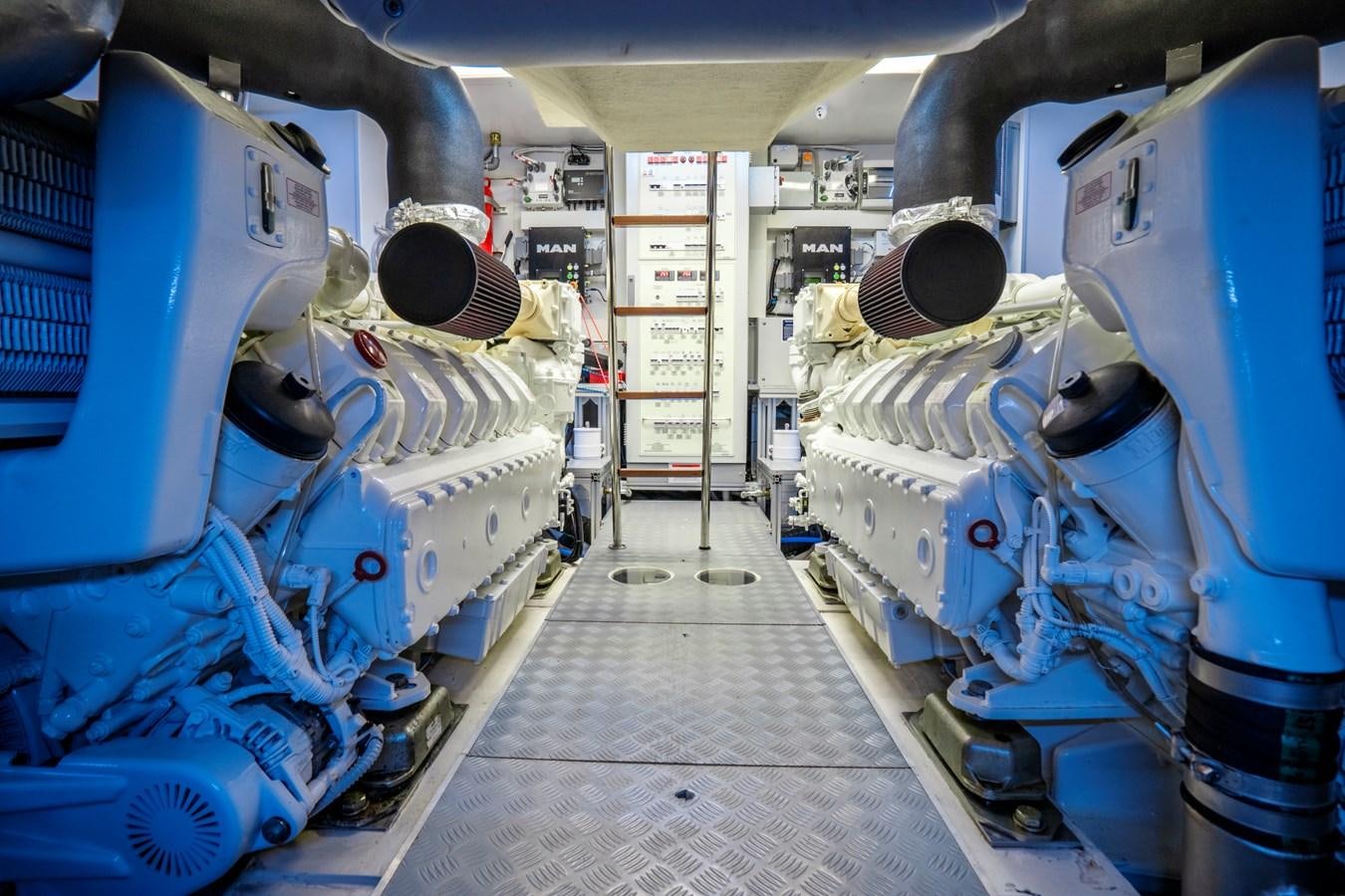 a large machine in a factory aboard PINCH ME Yacht for Sale