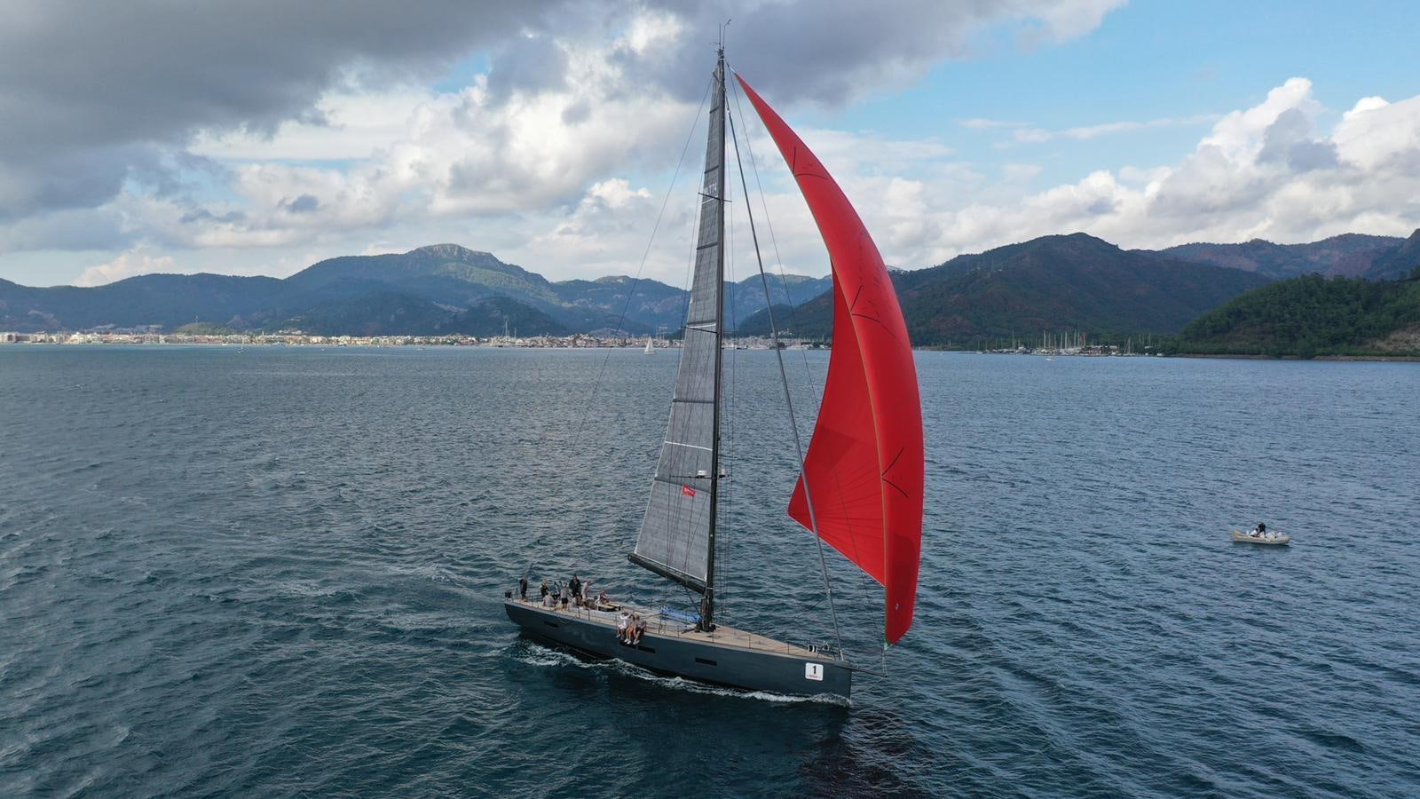 a sailboat on the water aboard NYUMBA Yacht for Sale