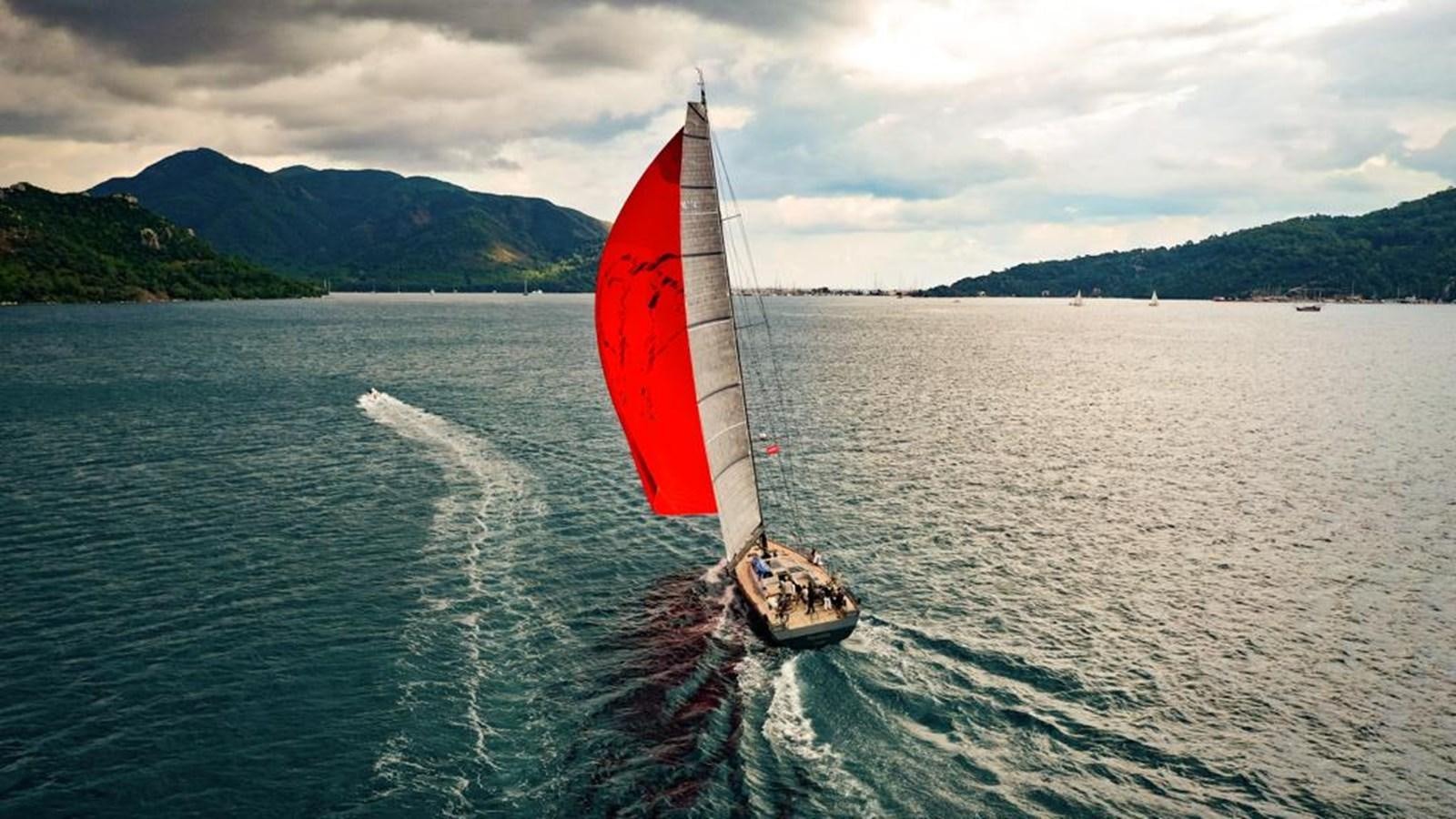 a sailboat on the water aboard NYUMBA Yacht for Sale