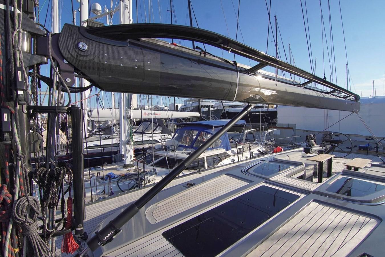 a large metal object with a metal frame aboard NYUMBA Yacht for Sale