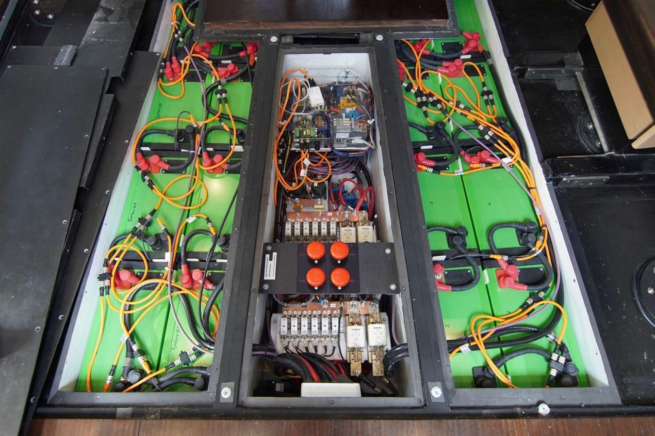 a computer with a green screen aboard NYUMBA Yacht for Sale