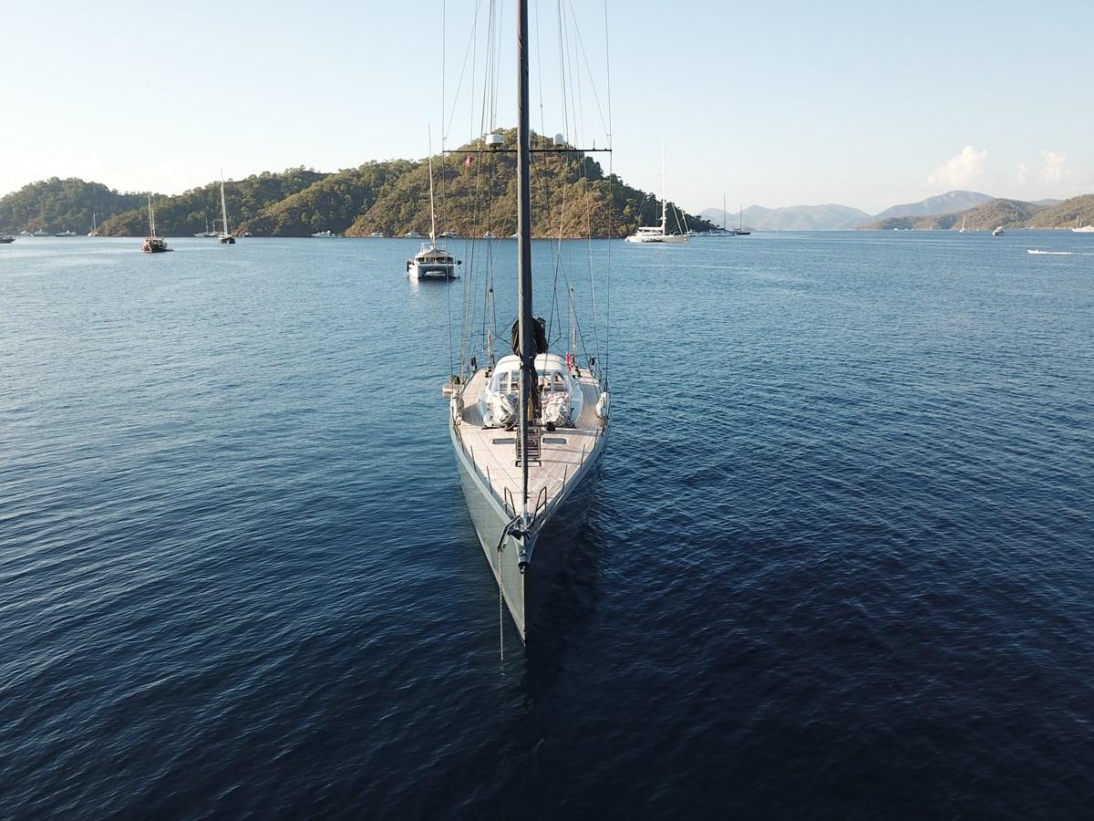 a sailboat on the water aboard NYUMBA Yacht for Sale