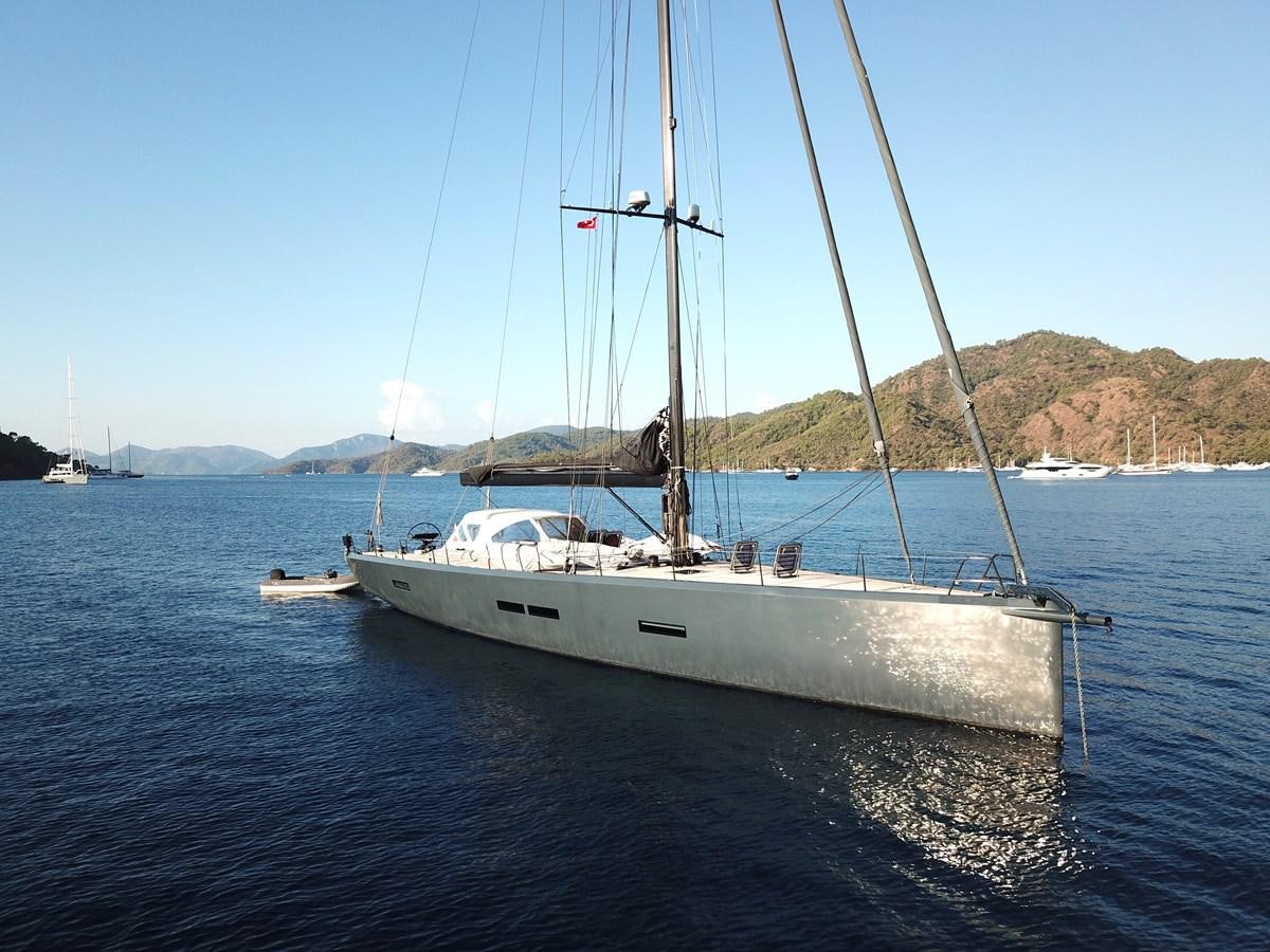 a sailboat on the water aboard NYUMBA Yacht for Sale