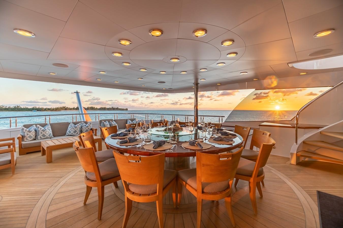 a room with a table and chairs aboard IMPROMPTU Yacht for Charter
