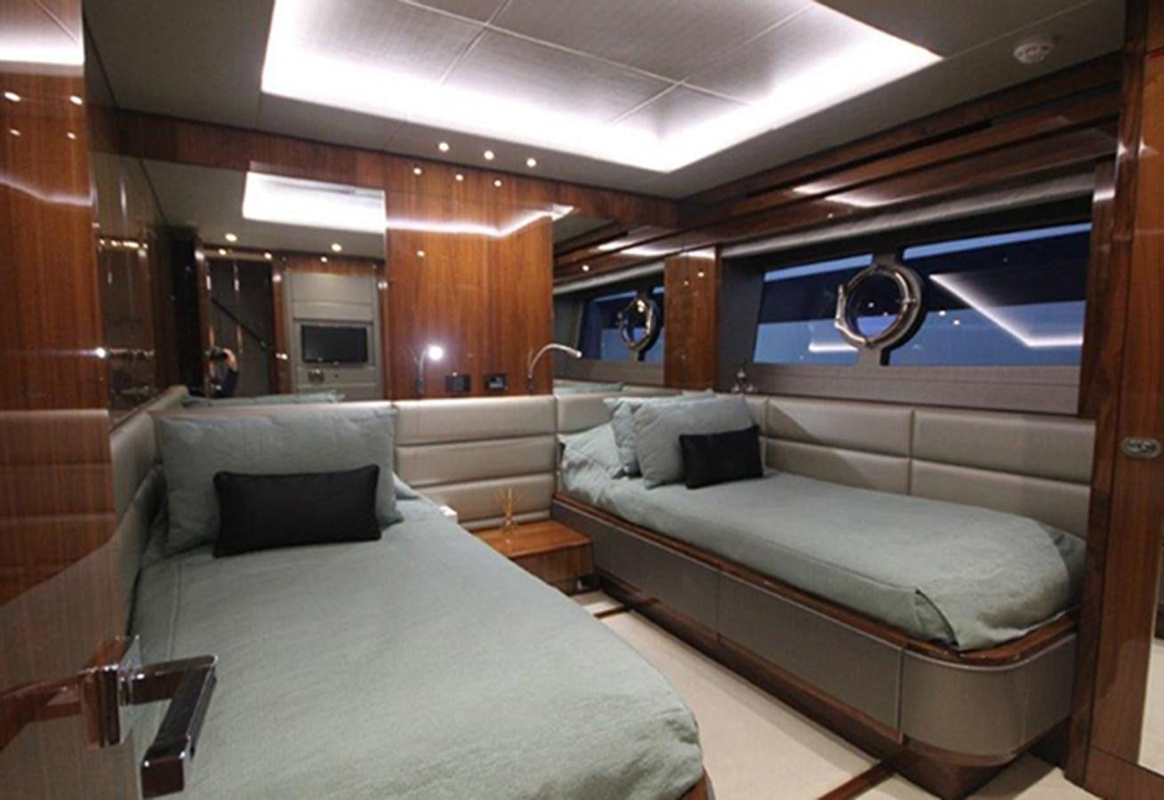 a room with two beds aboard MIBOWT Yacht for Sale