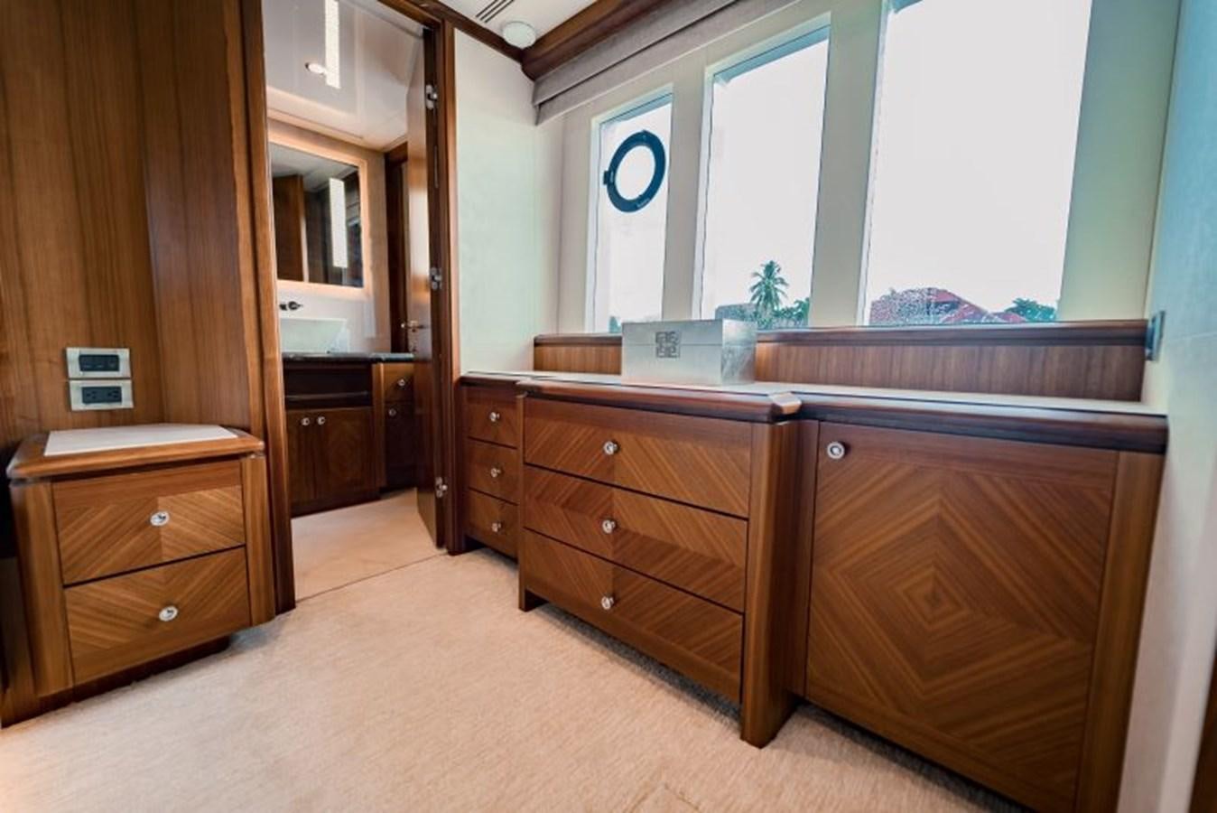 a room with a desk and a window aboard SWEET SALT Yacht for Sale