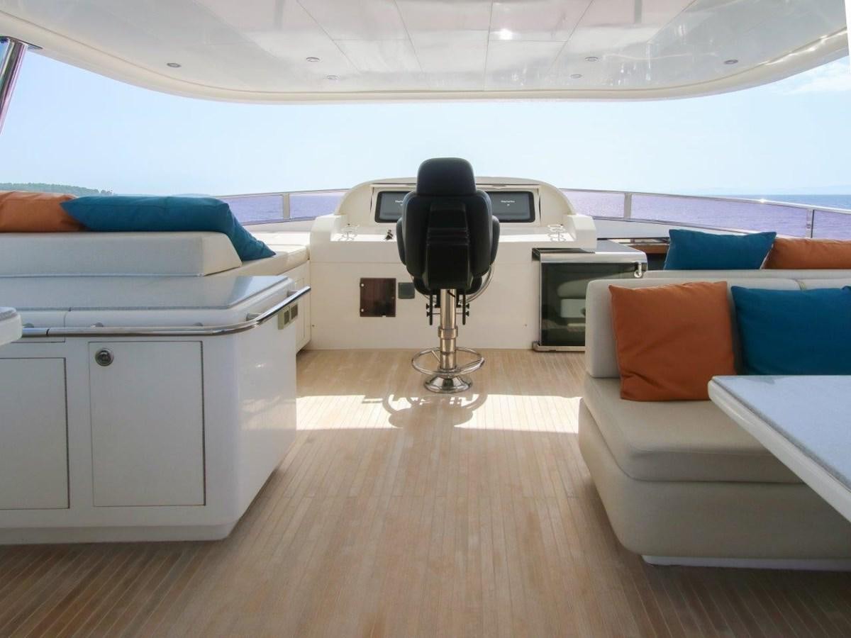 a room with a bed and a desk aboard POCO LOCO Yacht for Sale