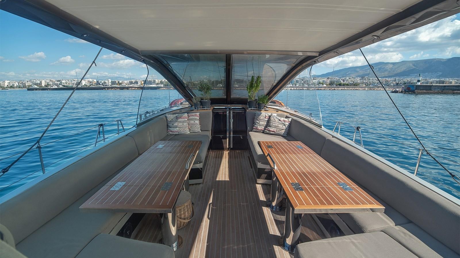 a deck on a boat aboard GIGRECA Yacht for Sale