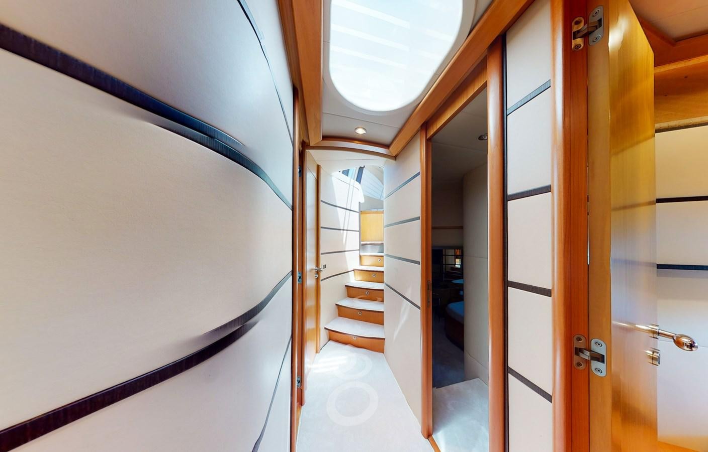 a hallway with doors aboard APHRODITE Yacht for Sale