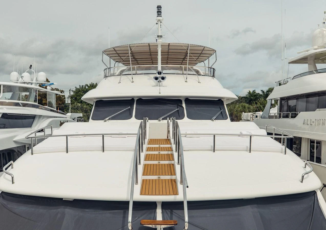 a boat with a lifeguard stand aboard MAMMA MIA Yacht for Sale