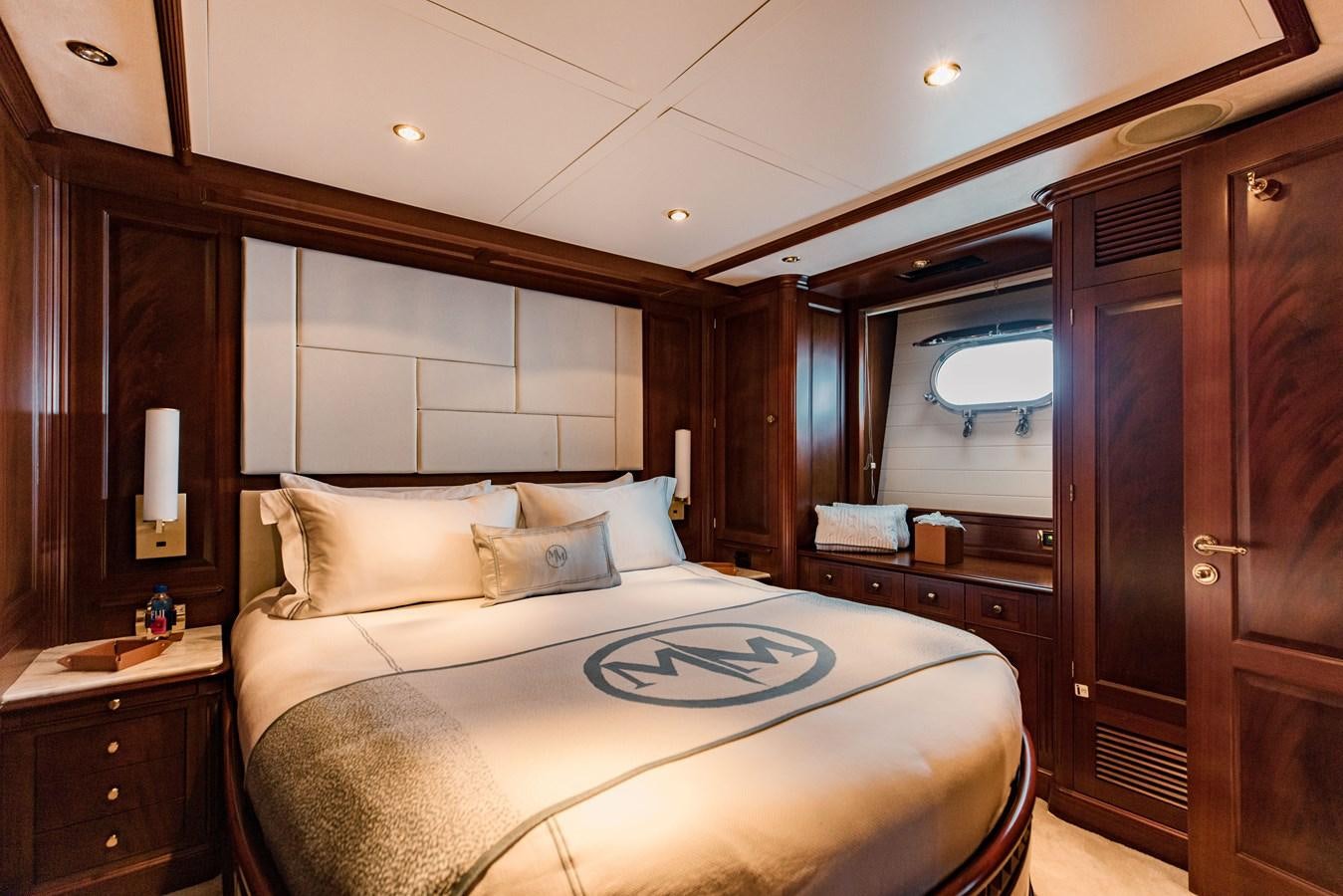 a bed in a room aboard MAMMA MIA Yacht for Charter