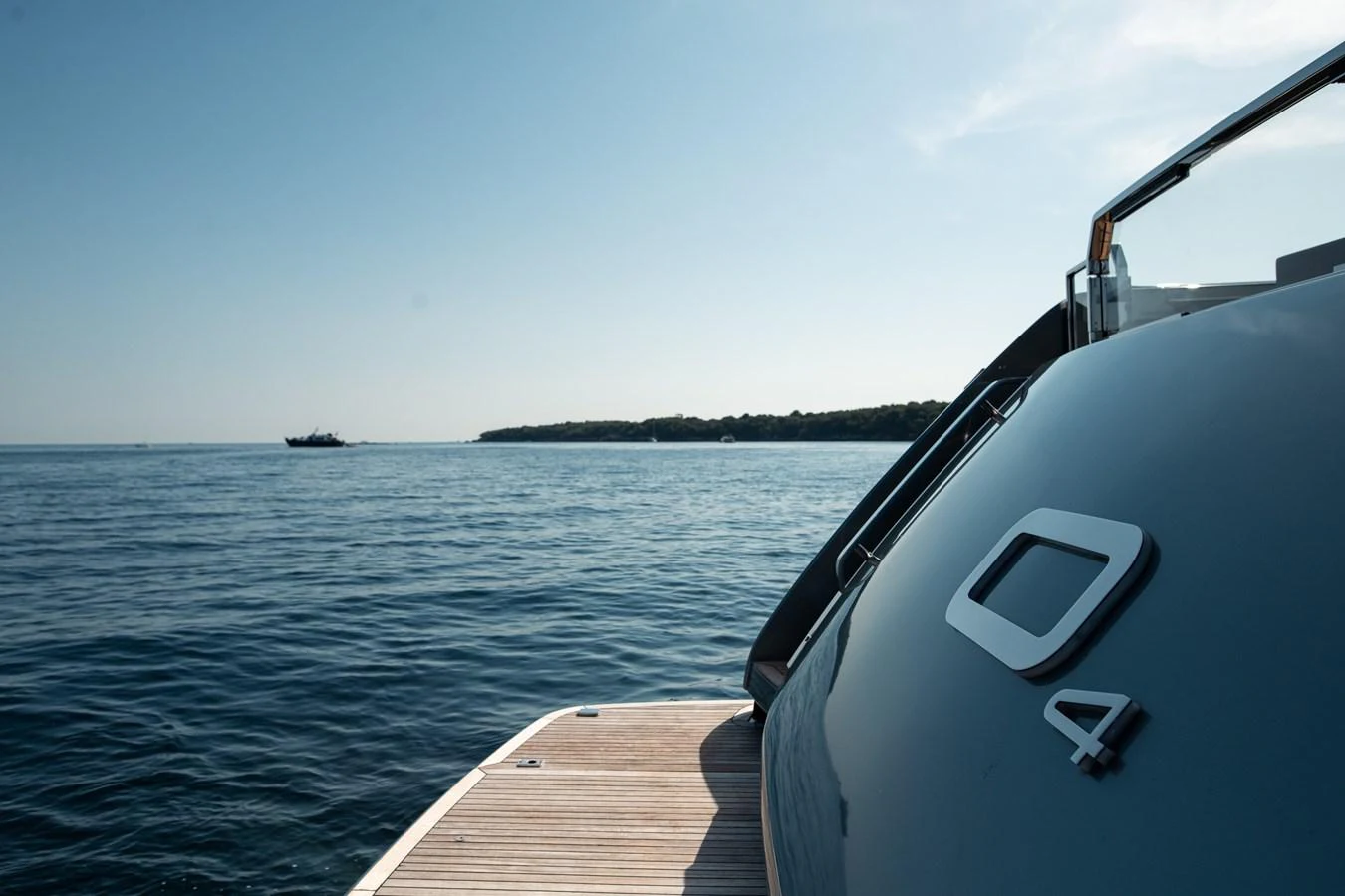 a boat on the water aboard O4 Yacht for Sale