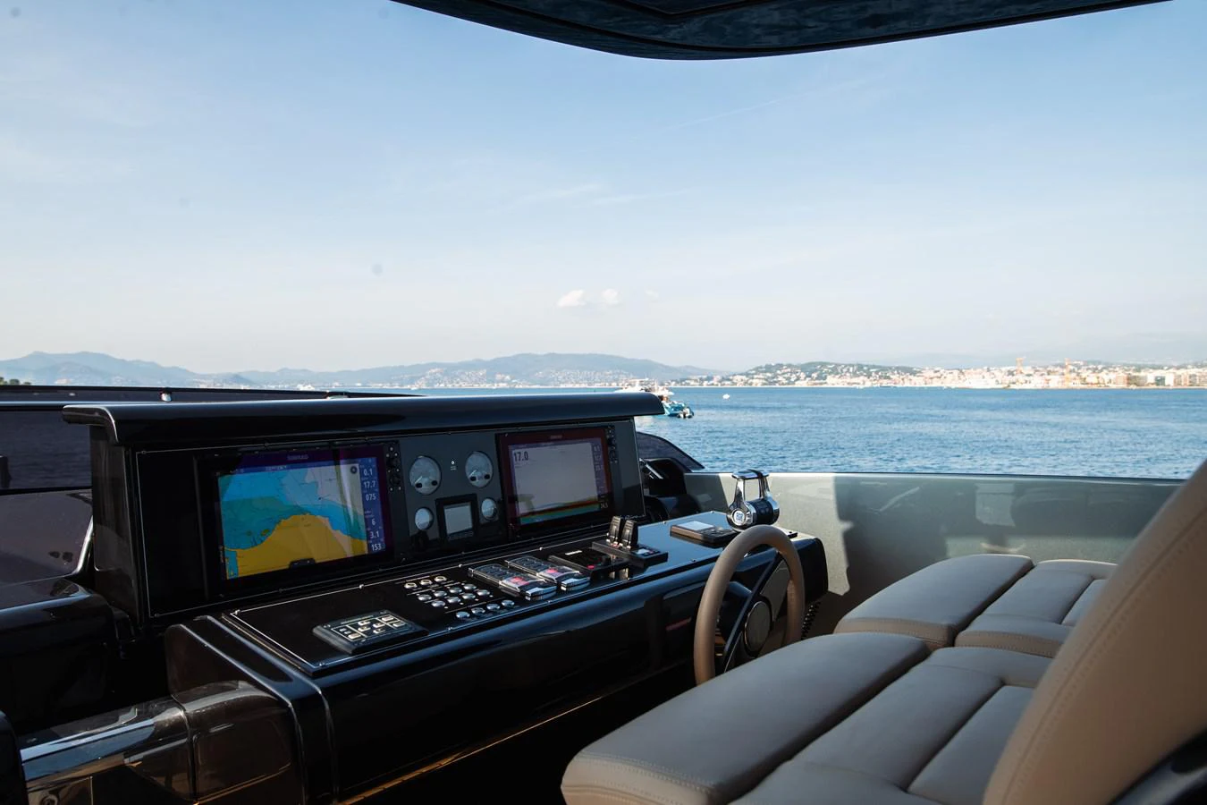 the cockpit of a plane aboard O4 Yacht for Sale