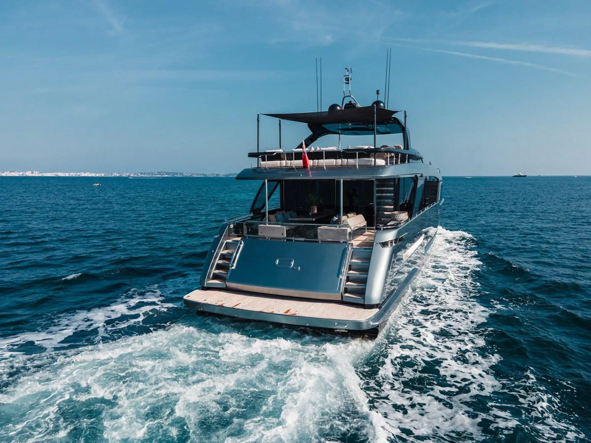 a boat on the water aboard O4 Yacht for Sale